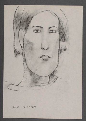 Kohle Porträt Frau - MADEheart.com