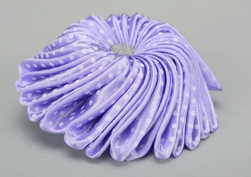 Bijou à cheveux avec fleur en satin violet - MADEheart.com