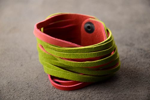 Pulsera de cuero hecha a mano bisutería fina accesorio de moda para mujer - MADEheart.com