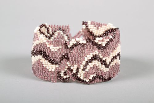 Large bracelet tissé en perles de rocaille - MADEheart.com