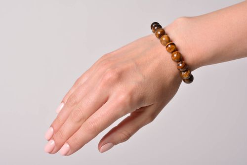 Bracelet en pierres naturelles doeil de tigre fait main accessoire design - MADEheart.com