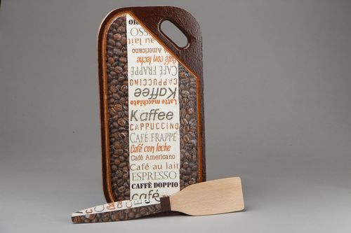 Spatule de cuisine et planche à découper en bois - MADEheart.com