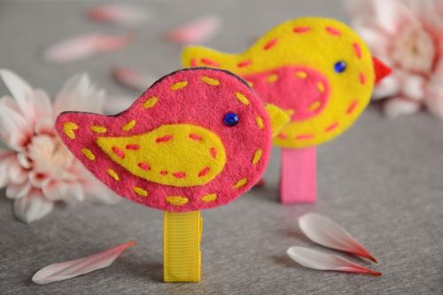 Fermagli per capelli fatti a mano di nastro di reps da bambina 2 pezzi - MADEheart.com