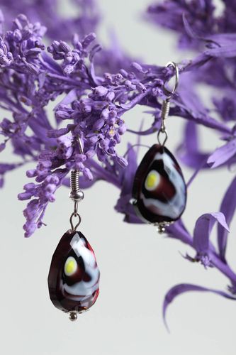 Unusual handmade glass earrings stylish earrings design fashion accessories - MADEheart.com