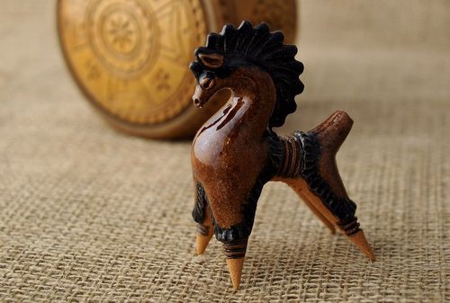Clay horse penny whistle - MADEheart.com