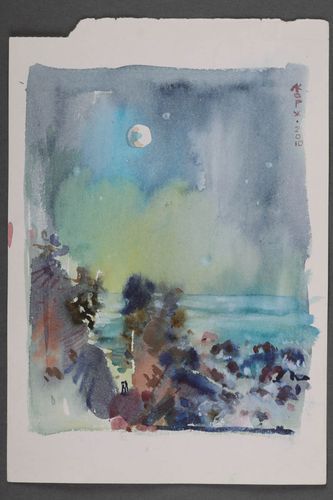 Watercolor painting Sea - MADEheart.com