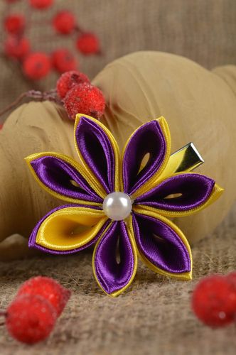 Pinza de pelo artesanal elegante accesorio para niña regalo original kanzashi - MADEheart.com