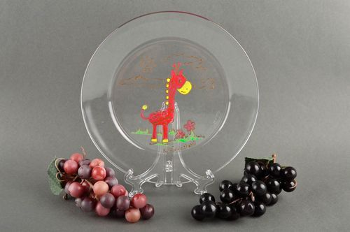 Plato de vidrio hecho a mano decorado utensilio de cocina menaje del hogar - MADEheart.com