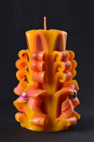 Kerze aus Paraffin Handgemachte Kerze Schlafzimmer Deko Idee schöne Kerze grell - MADEheart.com
