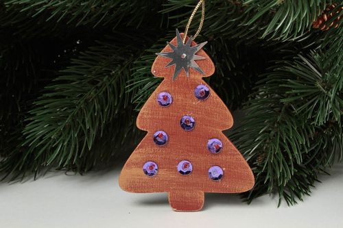 Jouet Noël fait main Déco à suspendre sapin en bois Déco maison originale - MADEheart.com