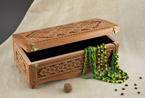 Scatola di legno fatta a mano Cofanetto intarsiato Scrigno con intarsi - MADEheart.com