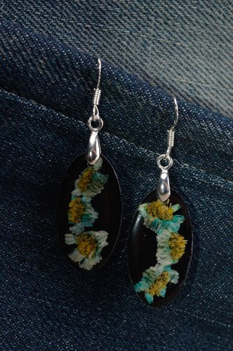 Украшение ручной работы модные серьги с сухоцветами красивые серьги длинные - MADEheart.com