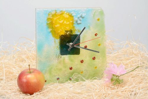 Clocks made of fusing glass Glade - MADEheart.com