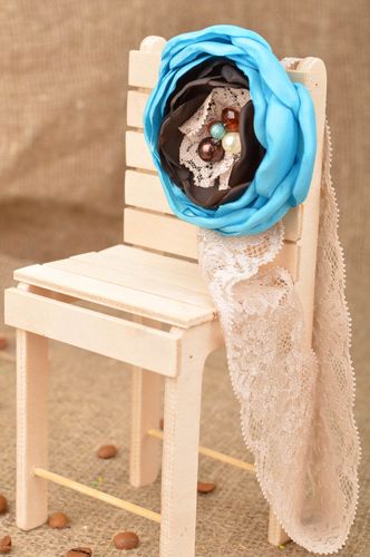 Handmade headband with flower made using kanzashi technique on elastic band - MADEheart.com