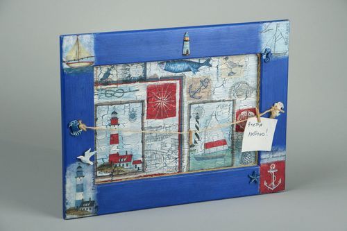 Tabla de madera para notas en técnica de decoupage - MADEheart.com