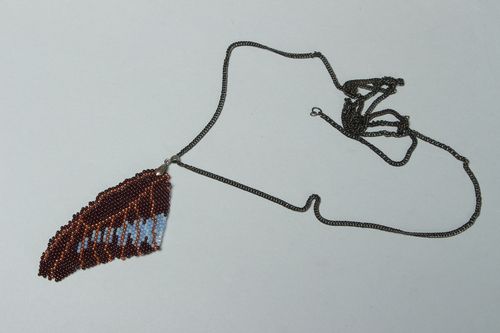 Ciondolo con perline fatto a mano collana artigianale accessorio da donna - MADEheart.com