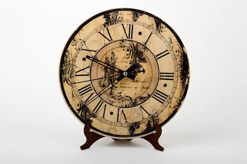 Handcraft wall clock handmade decoupage wall decor stylish housewarming present - MADEheart.com