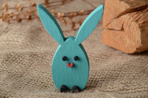 Painted plywood figurine rabbit - MADEheart.com