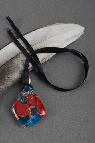 Handmade unusual glass pendant female cute accessory elegant jewelry for gift - MADEheart.com