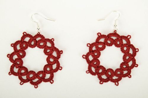 Earrings, tatting technique - MADEheart.com