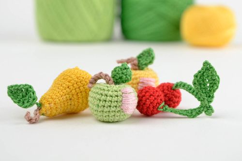 Handmade toy unusual toy for kids designer soft toy crocheted toy set of 4 items - MADEheart.com