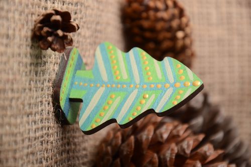 Green handmade plywood figurine modern art small gifts decorative use only - MADEheart.com