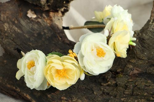 Headband with white flowers Jane - MADEheart.com