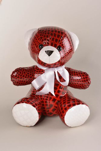 Handmade leather soft toy beautiful interior element stylish unusual toy - MADEheart.com