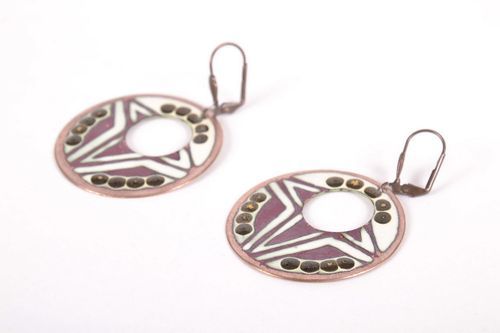 Copper Round Earrings  - MADEheart.com