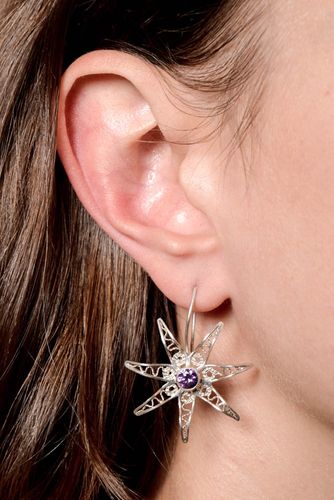 Handmade earrings silver jewelry designer earrings fashion accessories - MADEheart.com