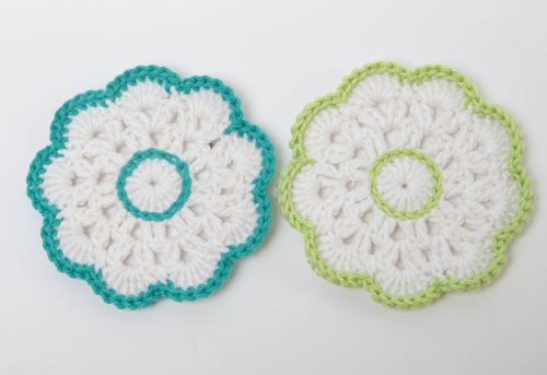 Handmade coasters designer coasters kitchen decor crocheted coasters gift ideas - MADEheart.com