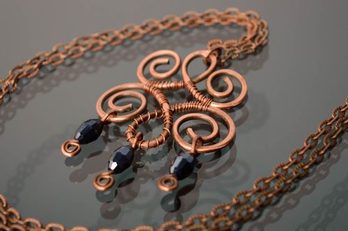 Pendentif en cuivre original fait main - MADEheart.com