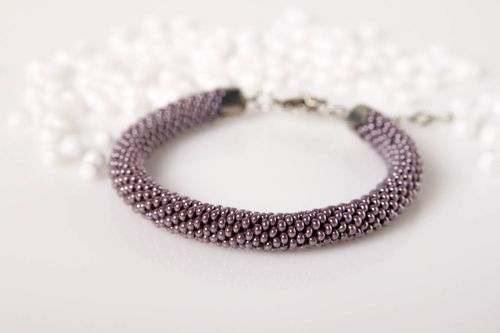 Handmade unusual lilac bracelet designer wrist jewelry stylish cute bracelet - MADEheart.com