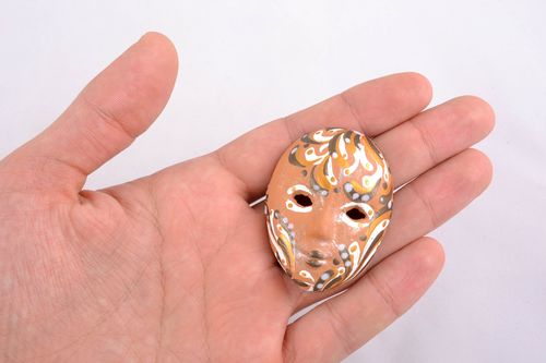 Miniature carnival mask interior pendant - MADEheart.com