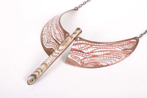 Copper necklace with painting - MADEheart.com