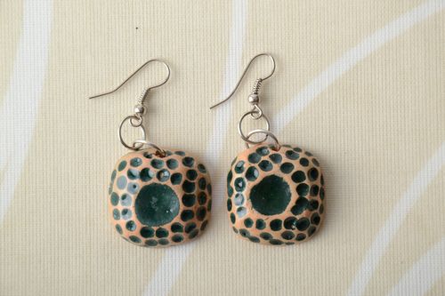 Pendientes cerámicos con esmaltes multicolores  - MADEheart.com