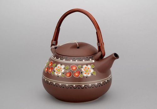 Clay teapot with fresco - MADEheart.com