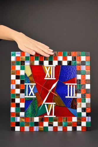 Handgefertigt Designer Uhr Wand Haus Deko Wanduhr aus Glas rechteckig - MADEheart.com