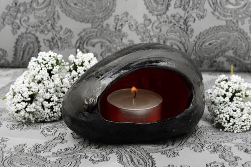Unusual decorative candlestick stylish ceramic candlestick handmade present - MADEheart.com