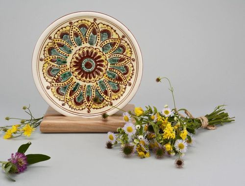 Piatto decorativo fatto a mano piatto da parete in ceramica piatto da tavolo - MADEheart.com
