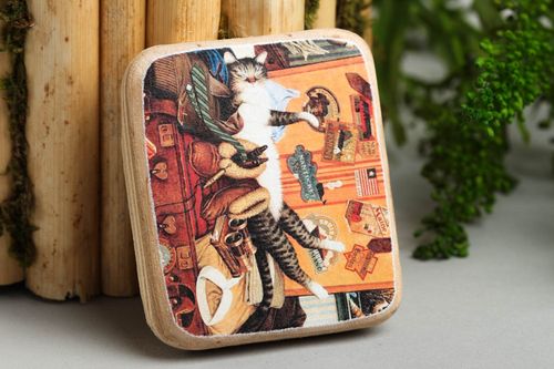 Handmade fridge magnet wooden gifts kitchen decor for decorative use only - MADEheart.com