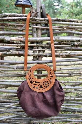 Сумка ручной работы сумка через плечо красивая кожаная сумка коричневая - MADEheart.com
