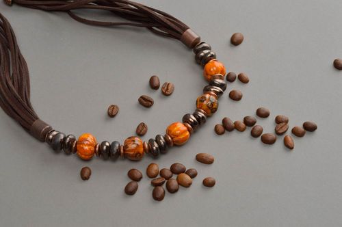 Глиняный кулон ручной работы авторский на шнурке в этно стиле для девушек  - MADEheart.com