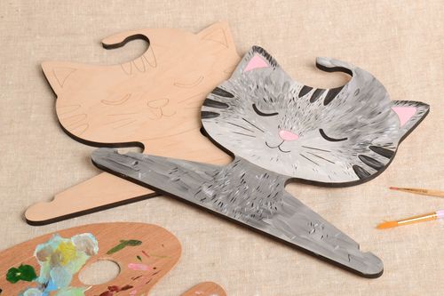 Handmade clothes hanger for children designer wooden accessory for interior - MADEheart.com