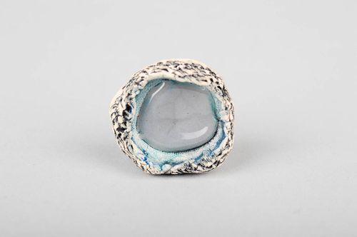 Unusual handmade clay ring ceramic ring design fashion trends gifts for her - MADEheart.com
