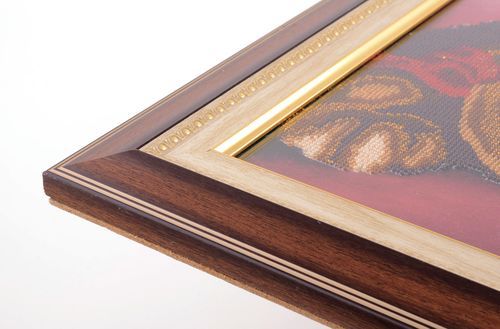 Tableau en perles de rocailles Déco mur fait main Cadeau original broderie chien - MADEheart.com