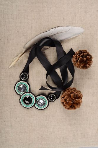 Evening stylish jewelry unusual beaded necklace beautiful elegant jewelry - MADEheart.com