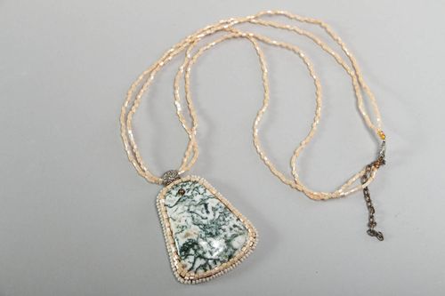 Ciondolo con agata fatto a mano pendente originale accessorio da donna - MADEheart.com