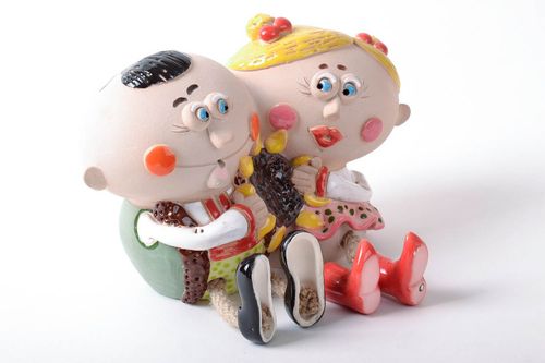 Handmade clay money-box Married couple - MADEheart.com