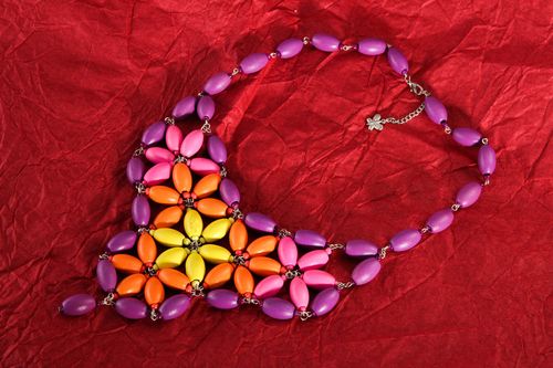 Colored bright necklace handmade stylish accessories beautiful jewelry - MADEheart.com
